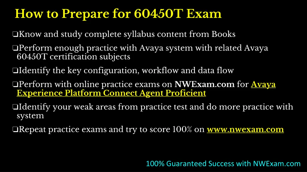 how to prepare for 60450t exam