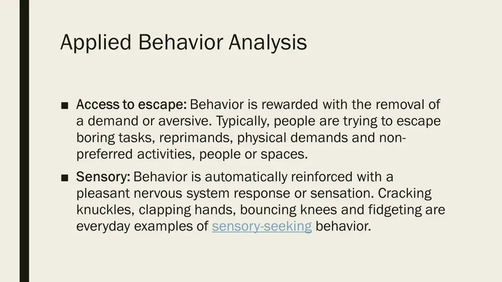 applied behavior analysis