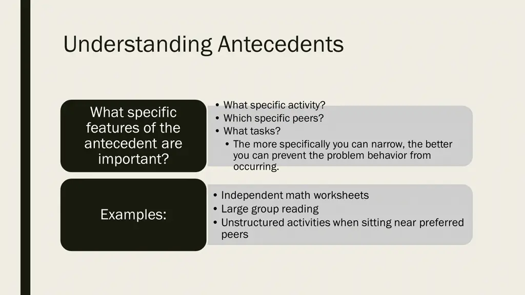 understanding antecedents