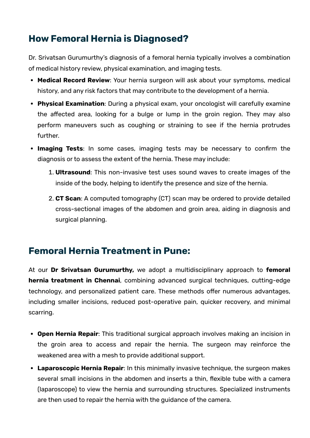 how femoral hernia is diagnosed
