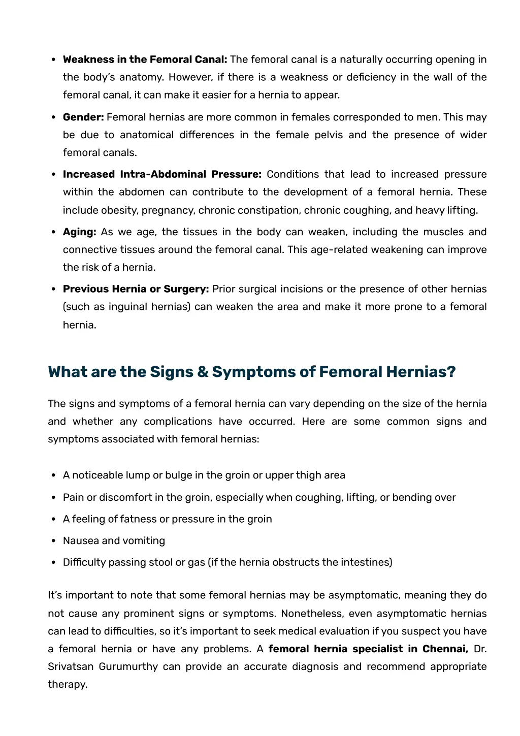 weakness in the femoral canal the femoral canal
