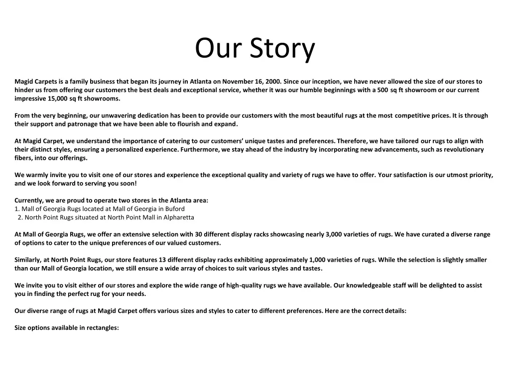 our story