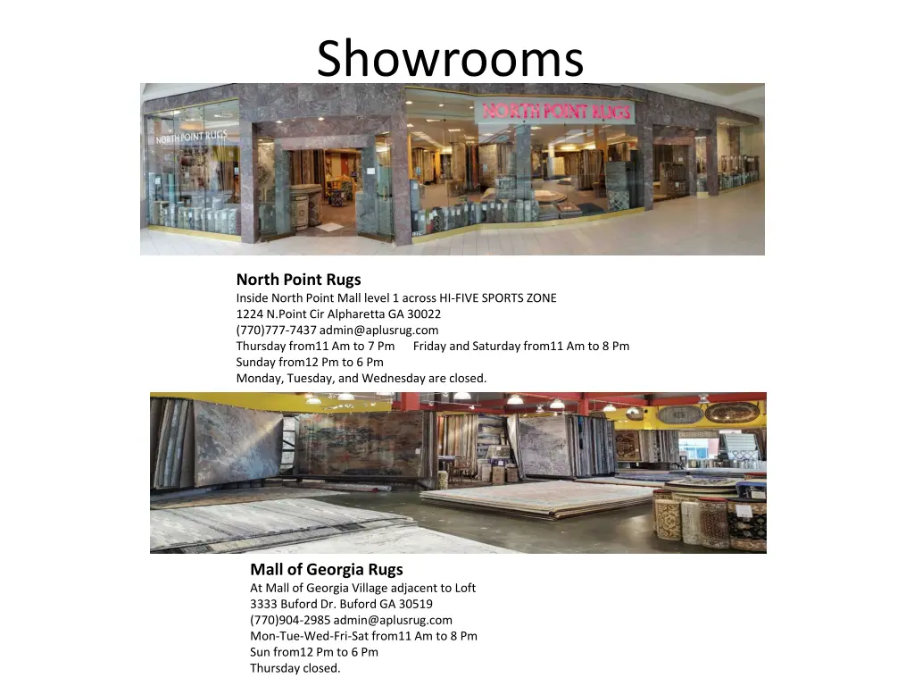 showrooms