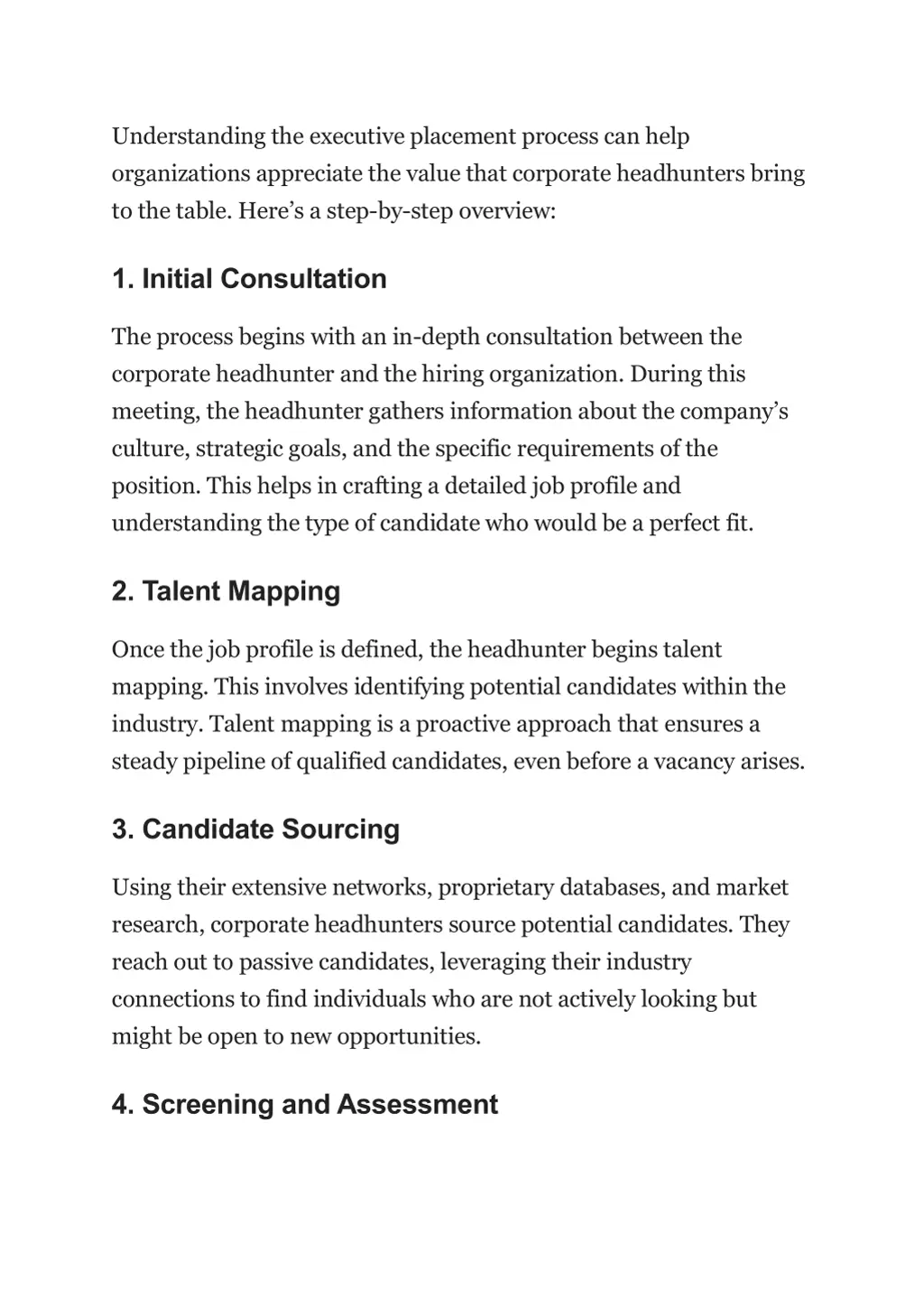 understanding the executive placement process