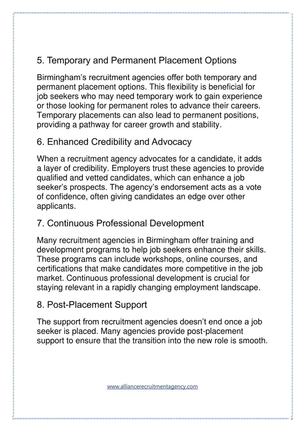 5 temporary and permanent placement options