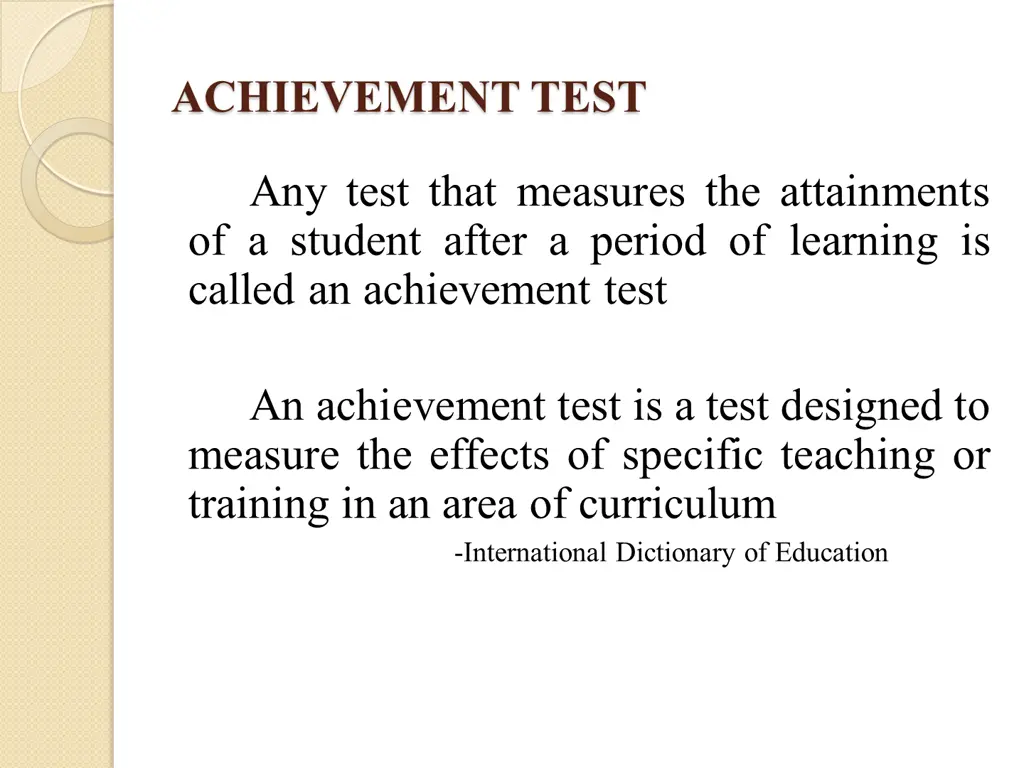 achievement test