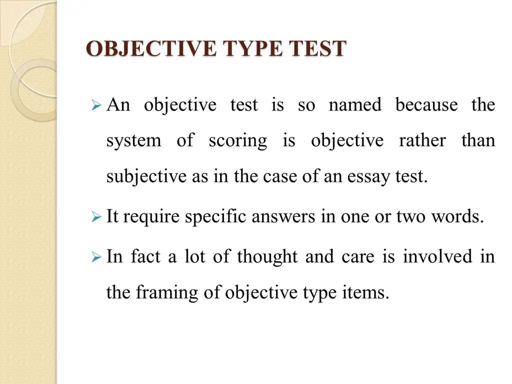 objective type test