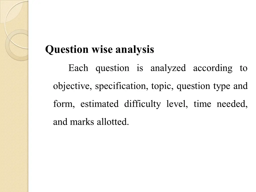 question wise analysis