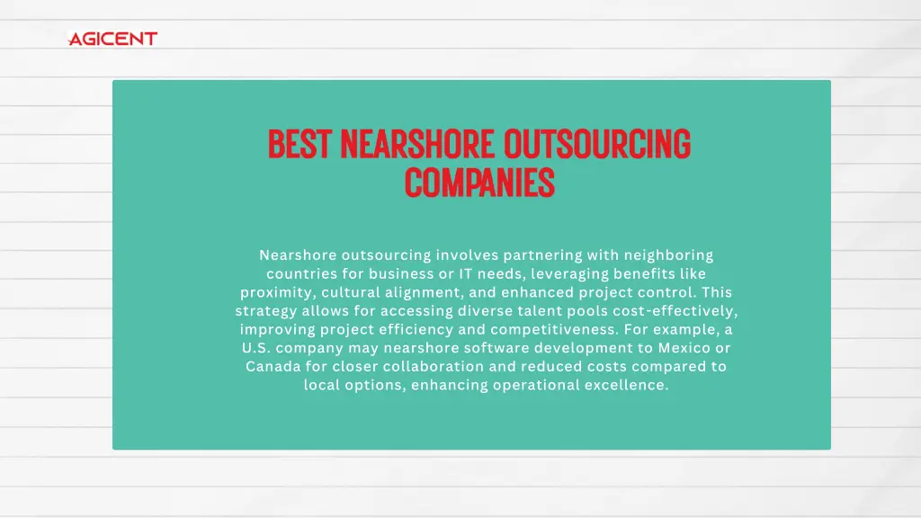 nearshore outsourcing involves partnering with