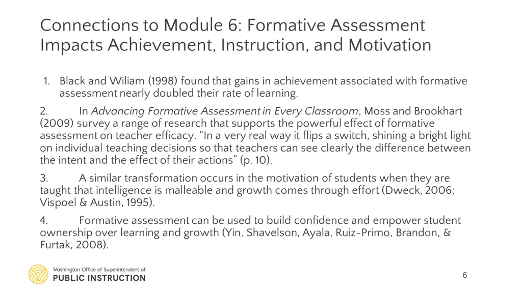 connections to module 6 formative assessment