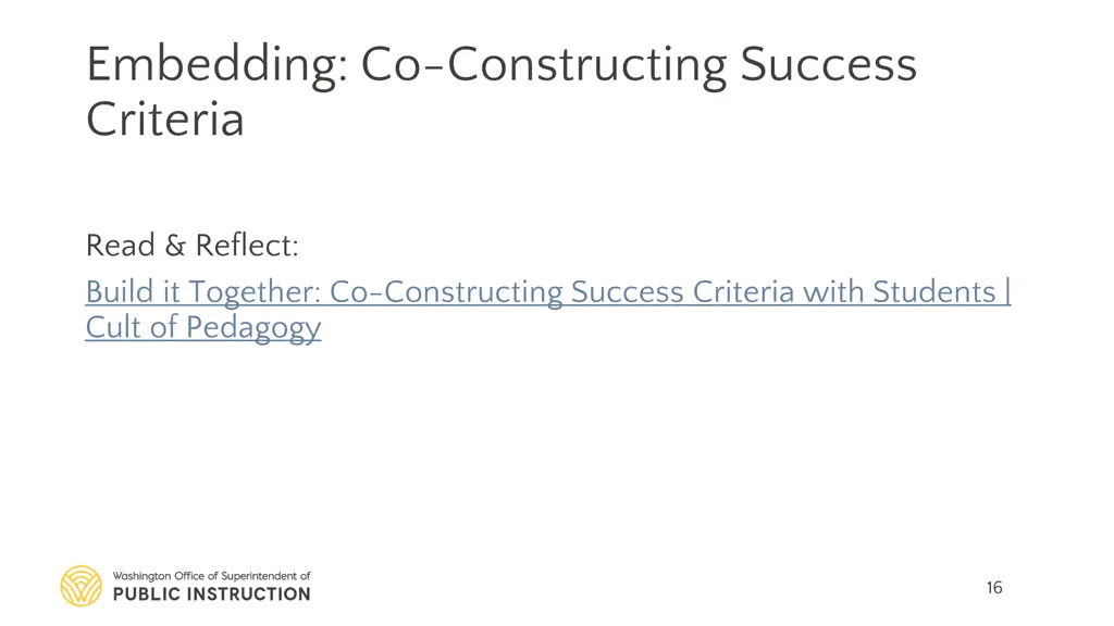 embedding co constructing success criteria