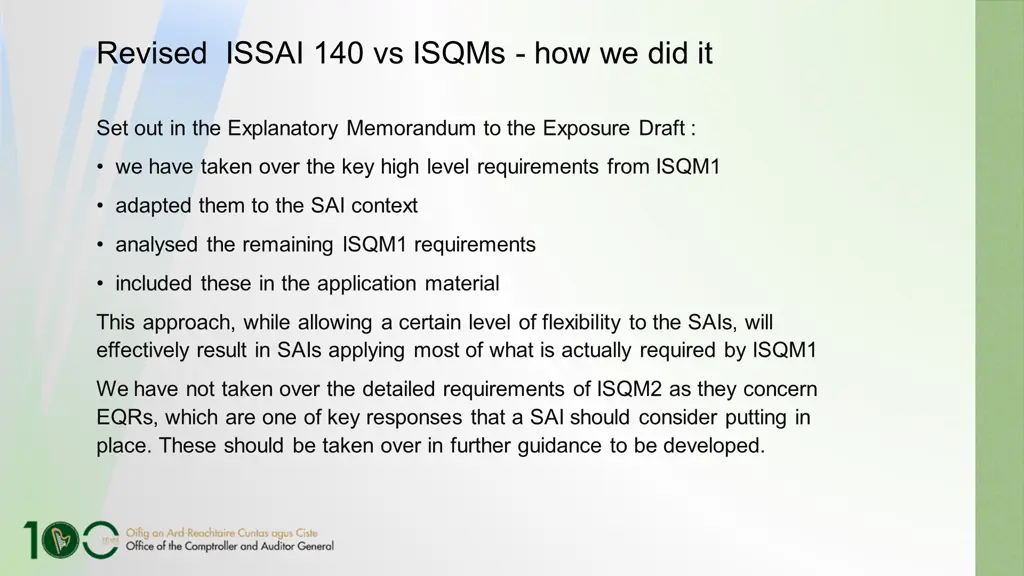 revised issai 140 vs isqms how we did it