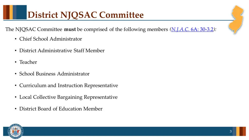 district njqsac committee