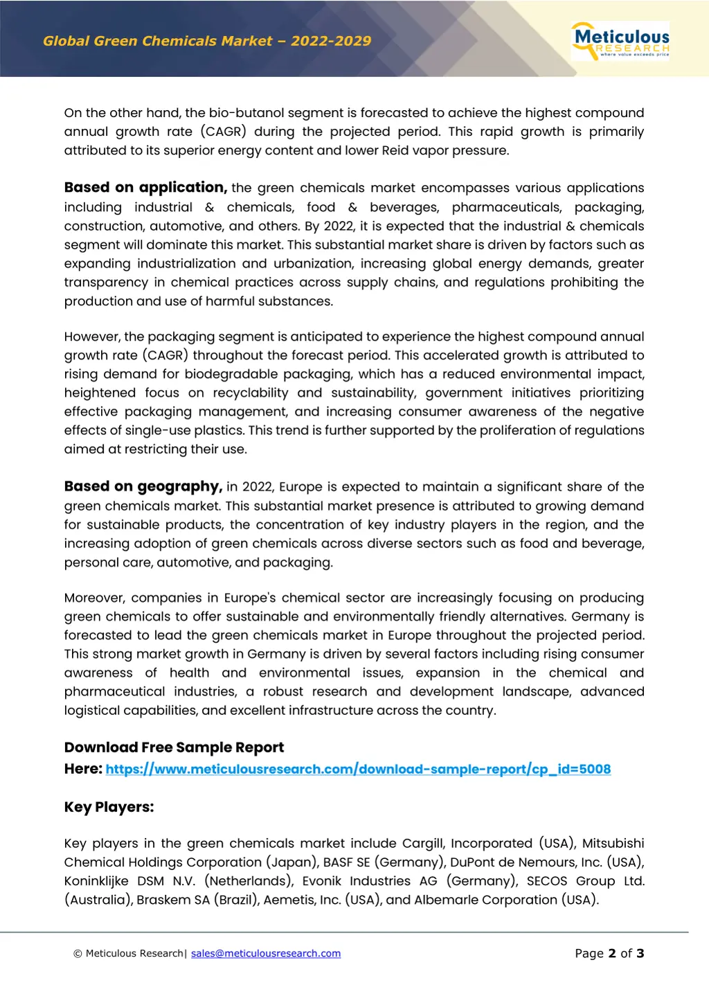 global green chemicals market 2022 2029 1