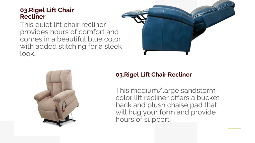 03 rigel lift chair recliner