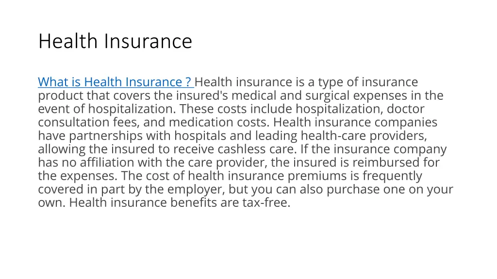 health insurance