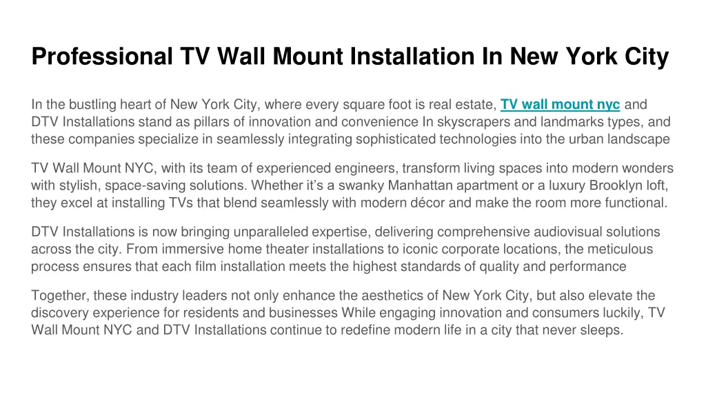 professional tv wall mount installation