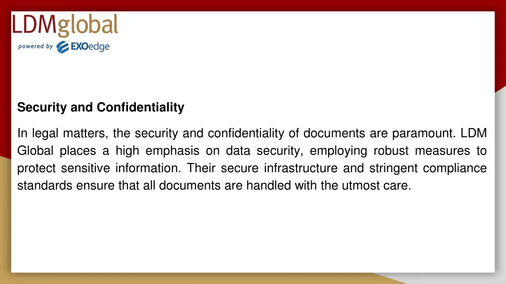 security and confidentiality