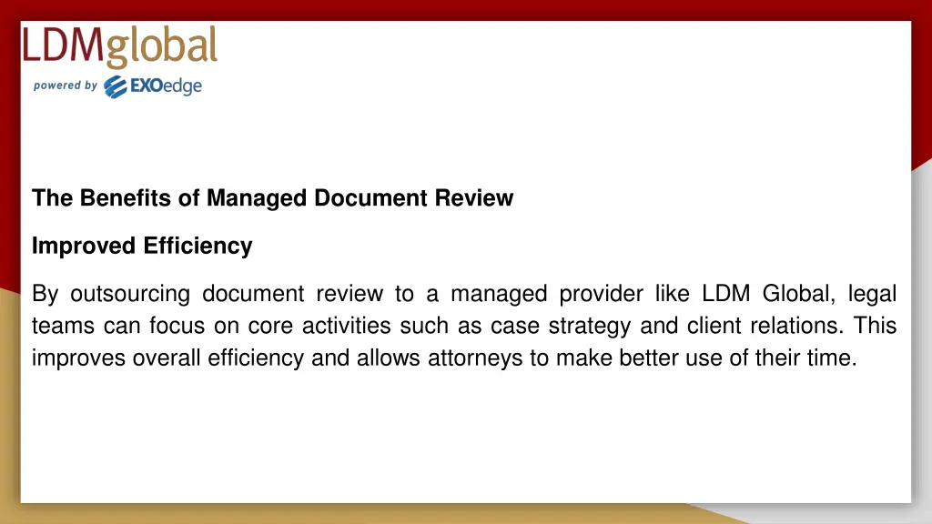 the benefits of managed document review