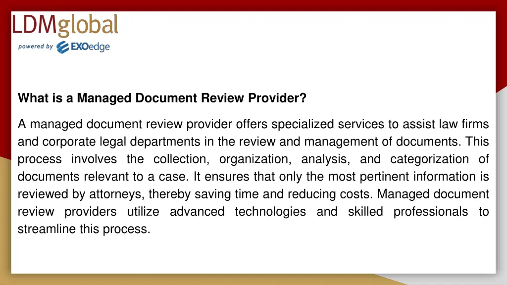 what is a managed document review provider