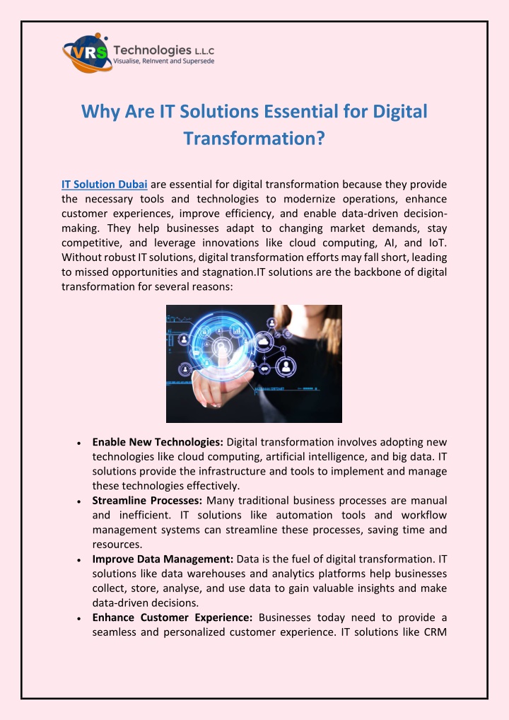 why are it solutions essential for digital