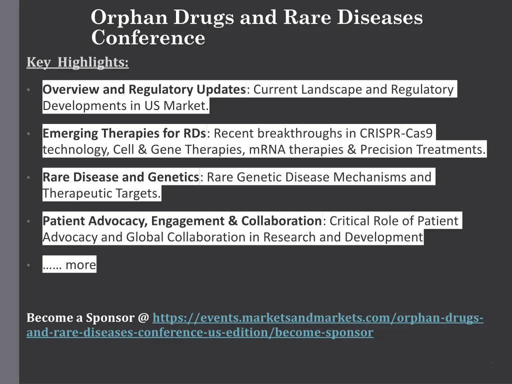 orphan drugs and rare diseases conference 2