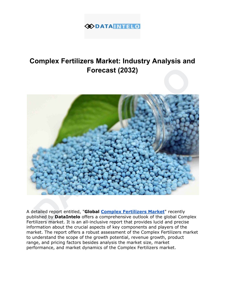 complex fertilizers market industry analysis