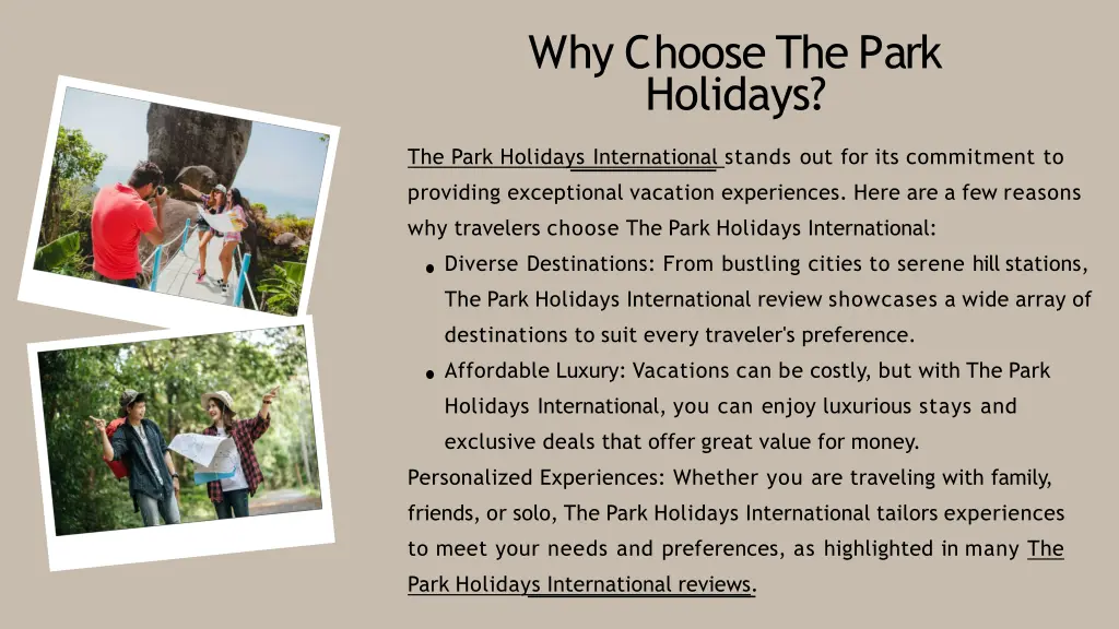 why choosethepark holidays