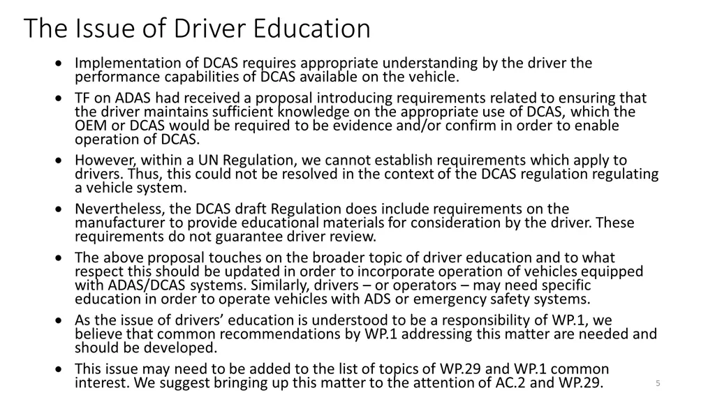 the issue of driver education