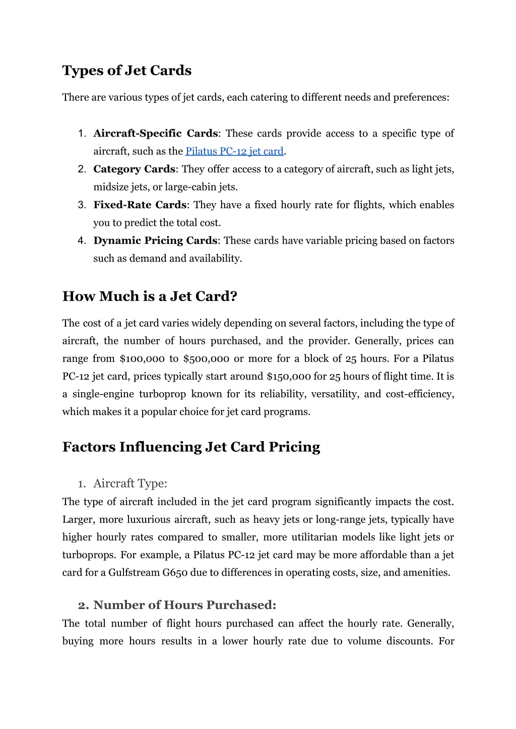 types of jet cards