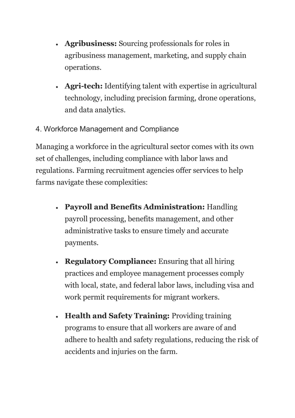 agribusiness sourcing professionals for roles