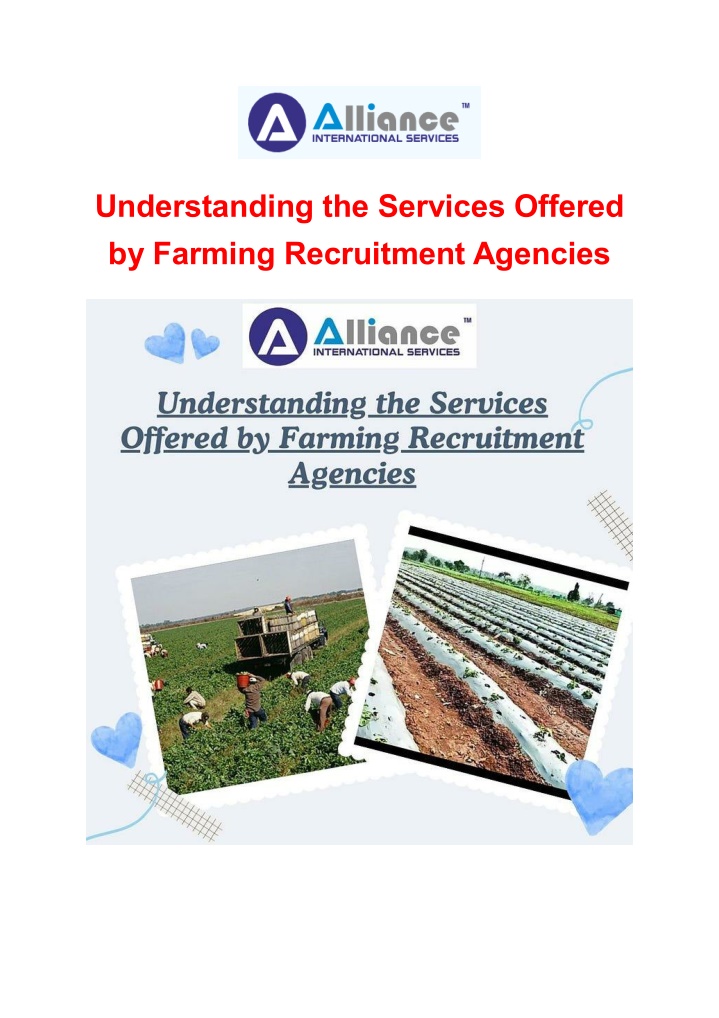 understanding the services offered by farming