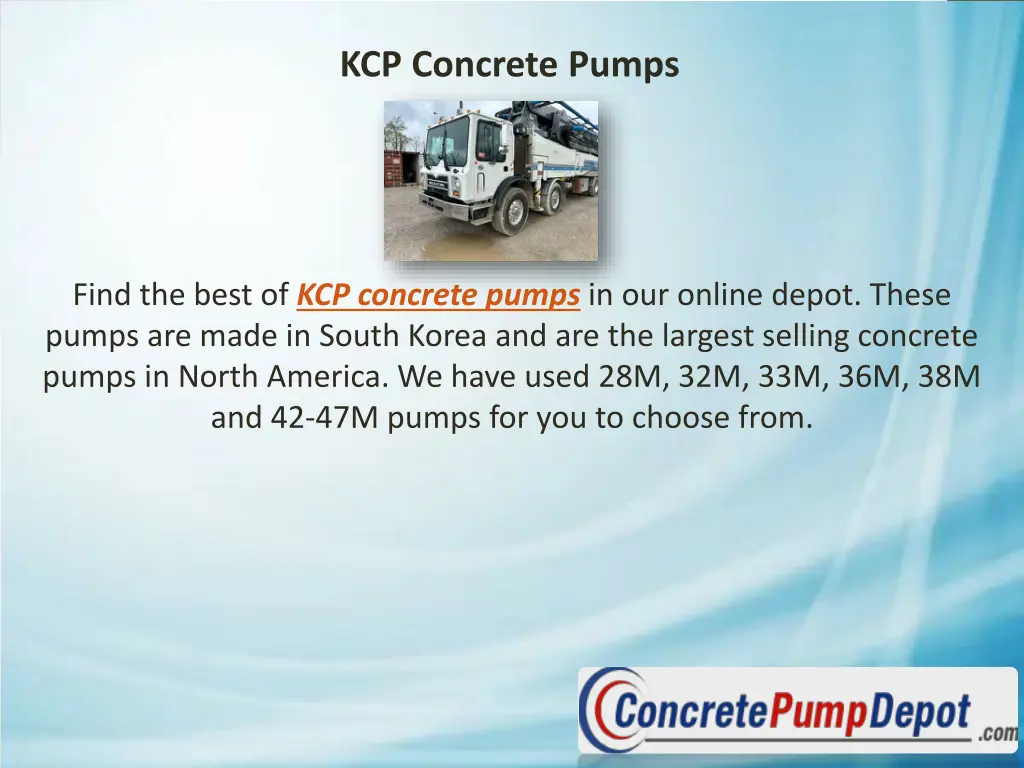 kcp concrete pumps