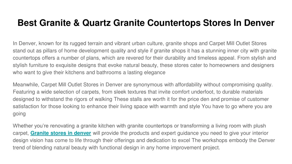 best granite quartz granite countertops stores