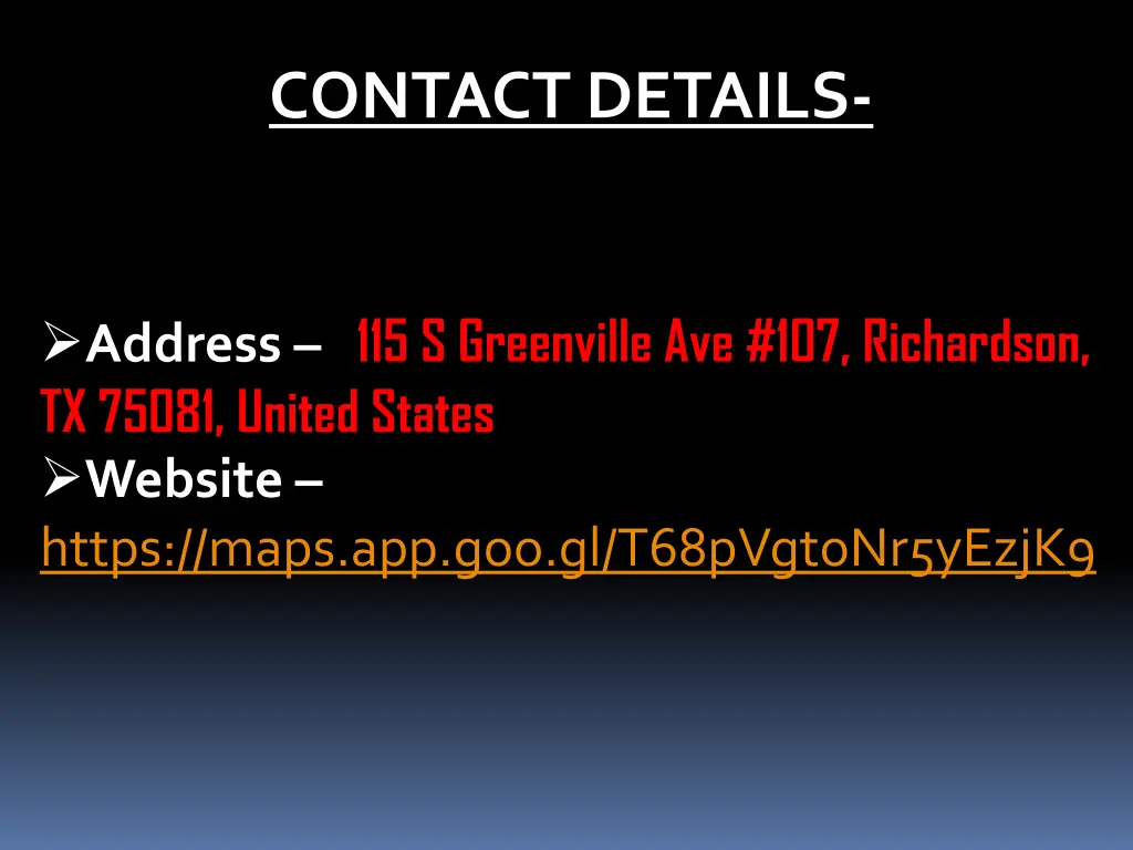 contact details