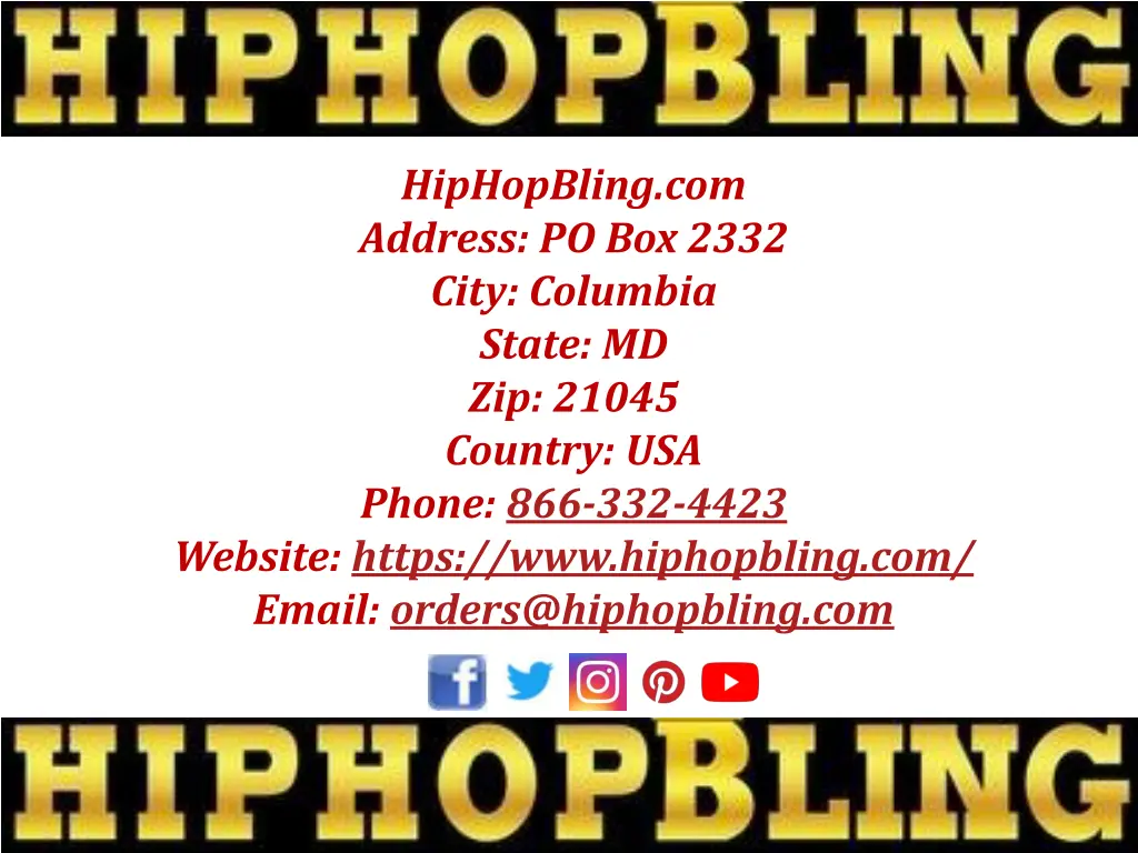 hiphopbling com address po box 2332 city columbia