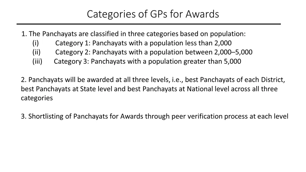 categories of gps for awards