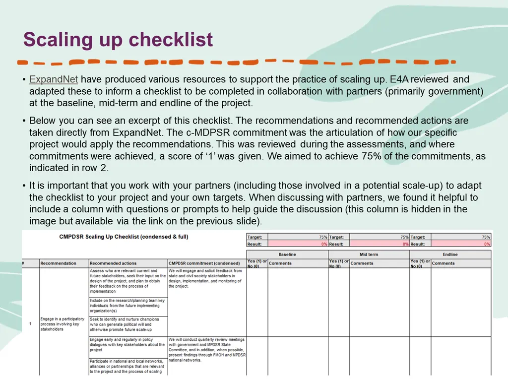 scaling up checklist