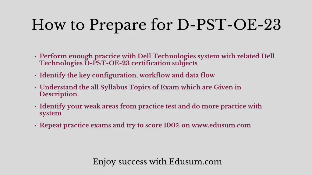 how to prepare for d pst oe 23