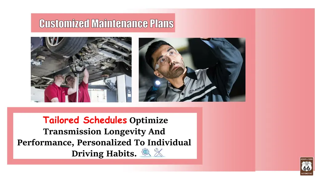 customized maintenance plans