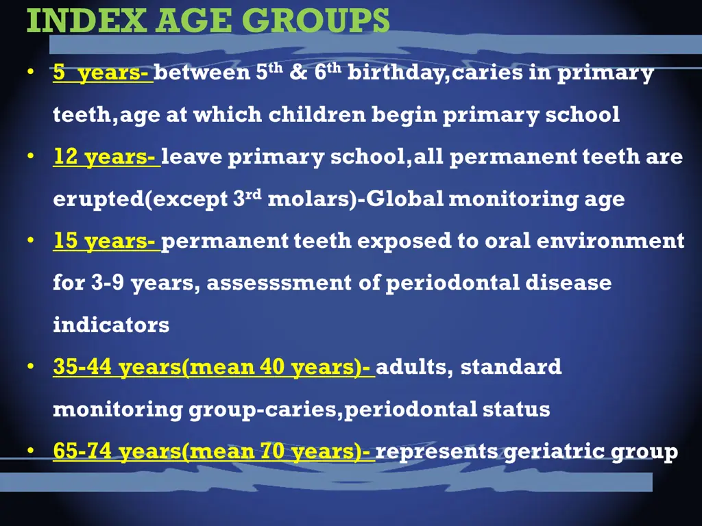 index age groups