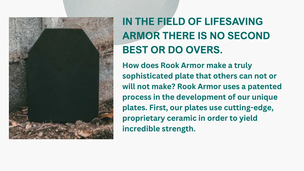 in the field of lifesaving armor there