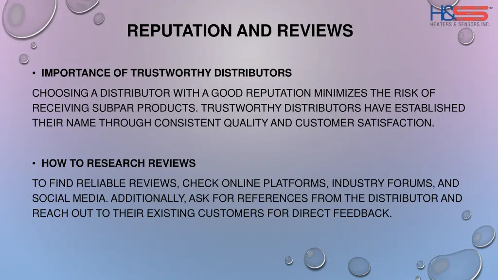 reputation and reviews