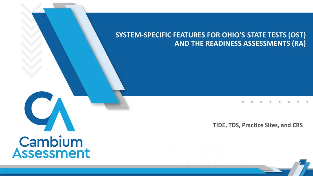system specific features for ohio s state tests