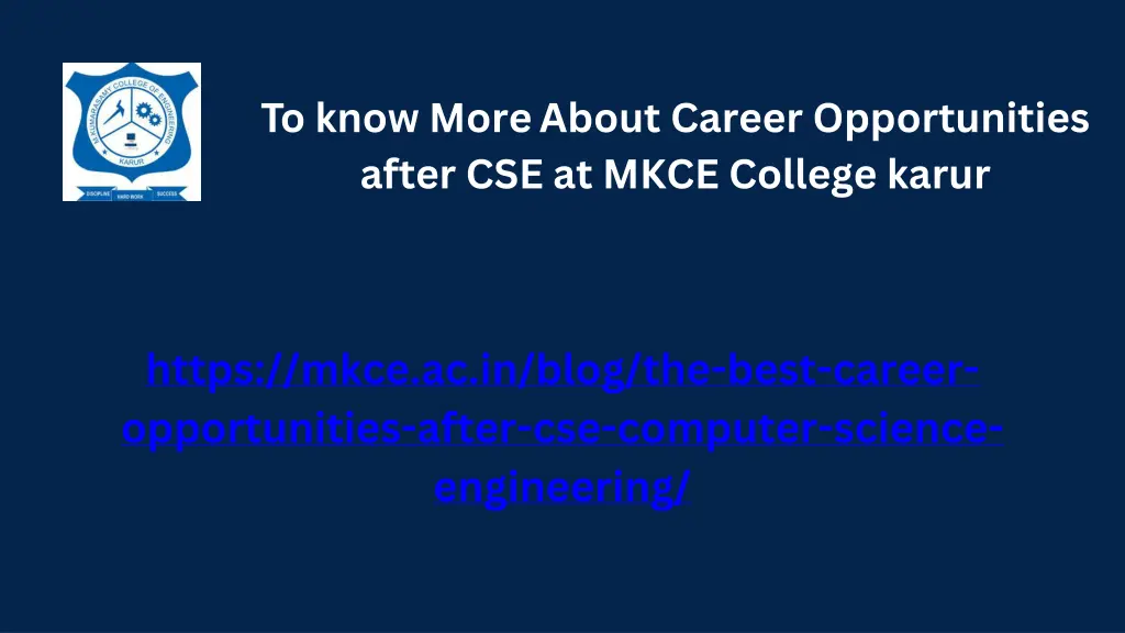 to know more about career opportunities after