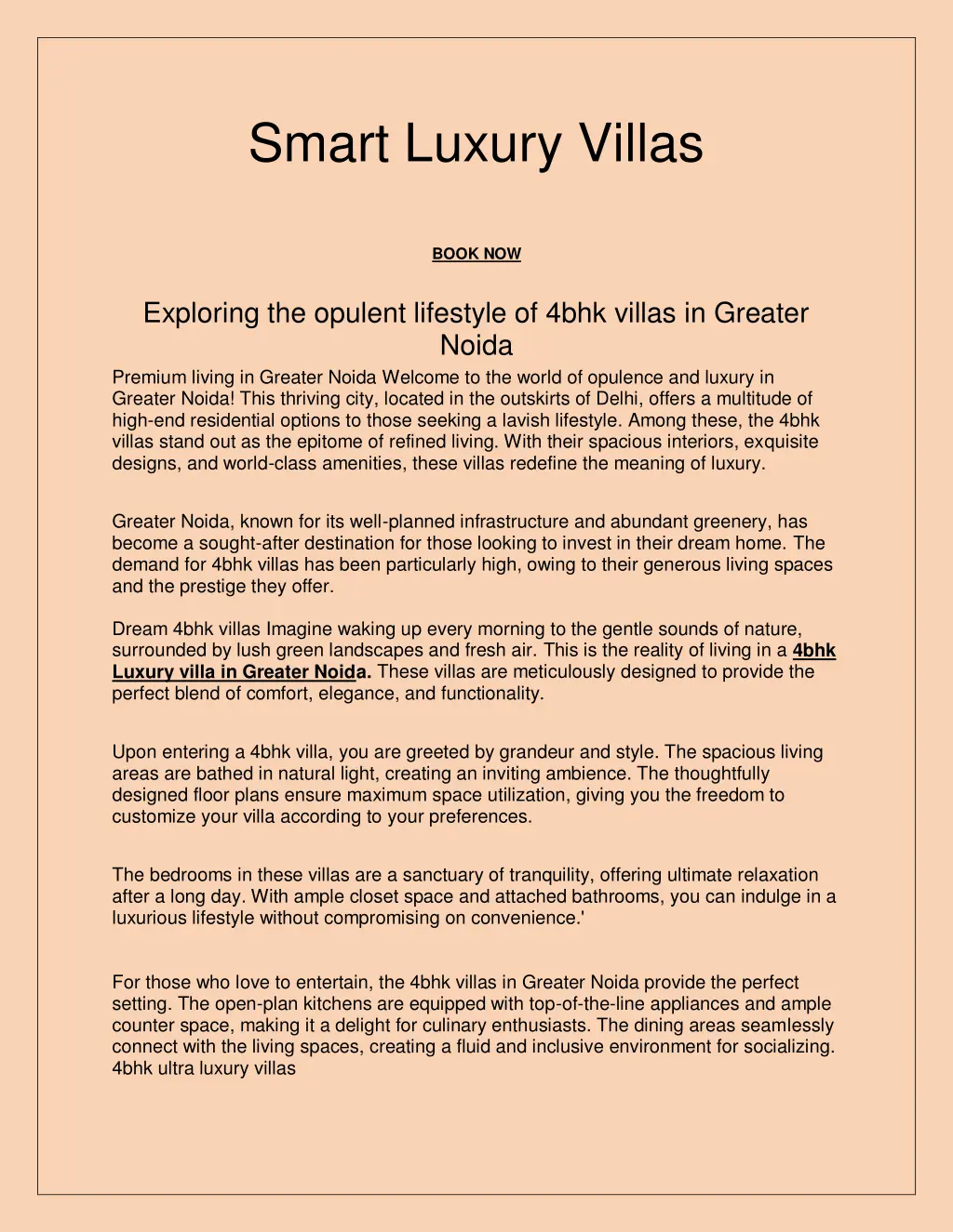 smart luxury villas book now exploring