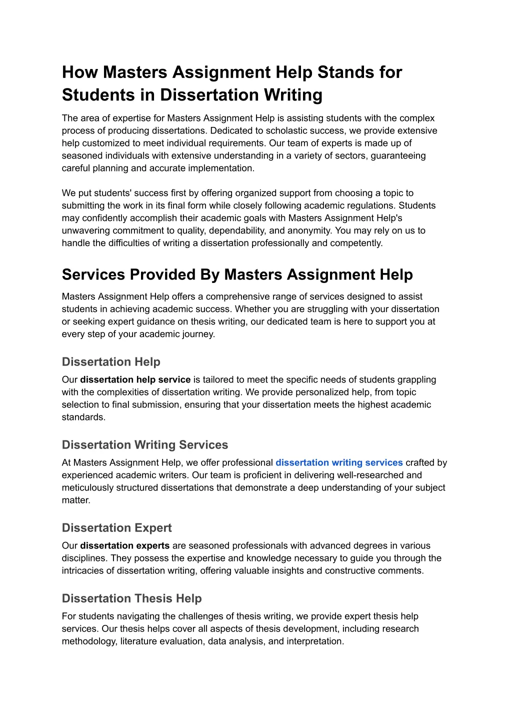 how masters assignment help stands for students
