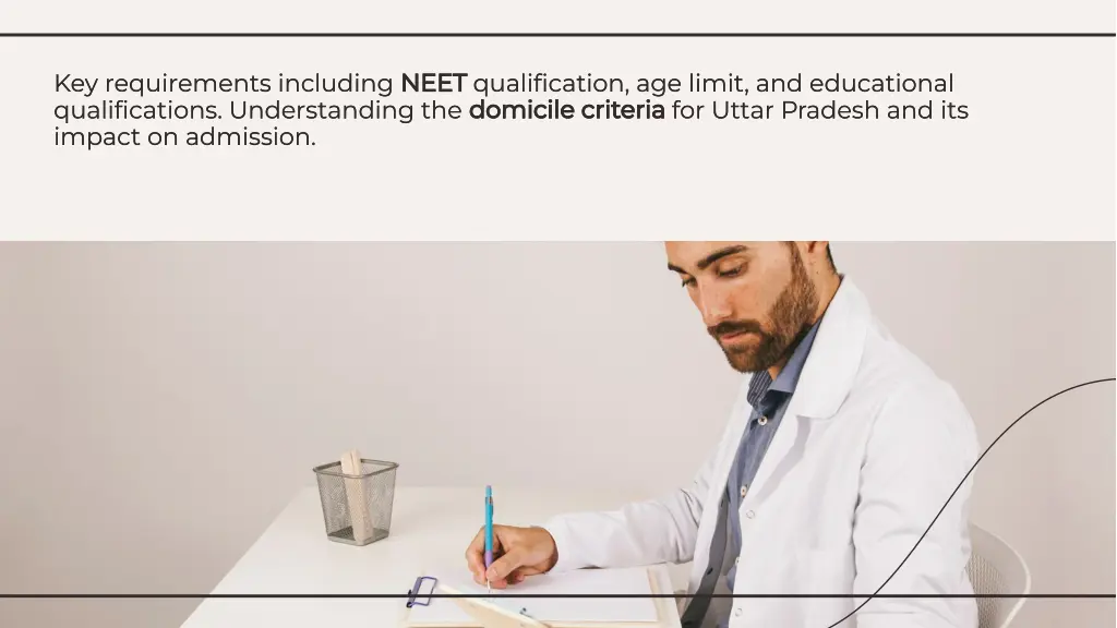 key requirements including neet qualification