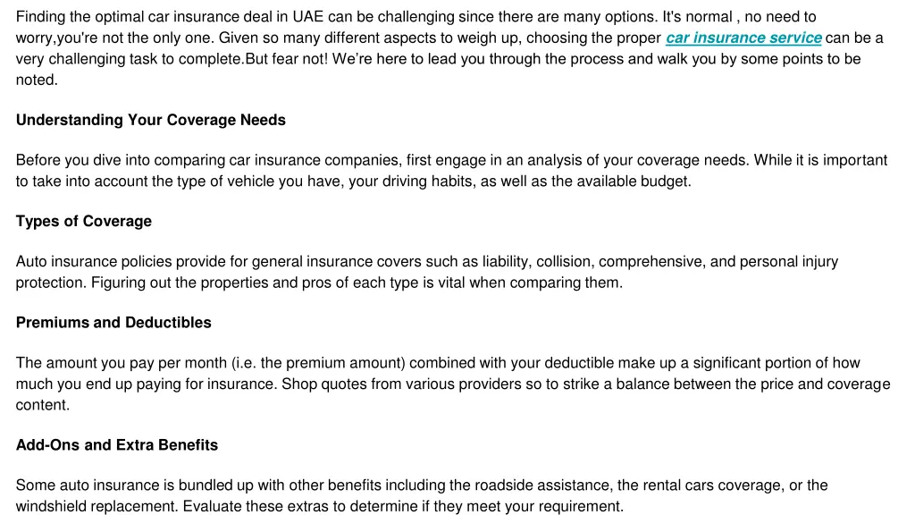 finding the optimal car insurance deal