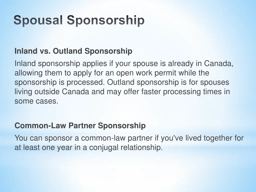 spousal sponsorship